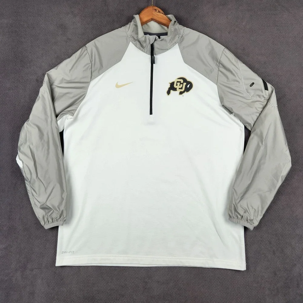 Colorado Buffaloes Nike 1/4 Zip Pullover Mens Large White Dri-FIT 654306-100